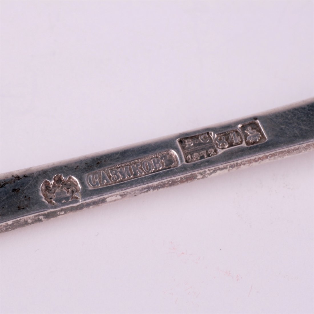 Russian silver table strainer. I. Sazikov workshop. — image 4