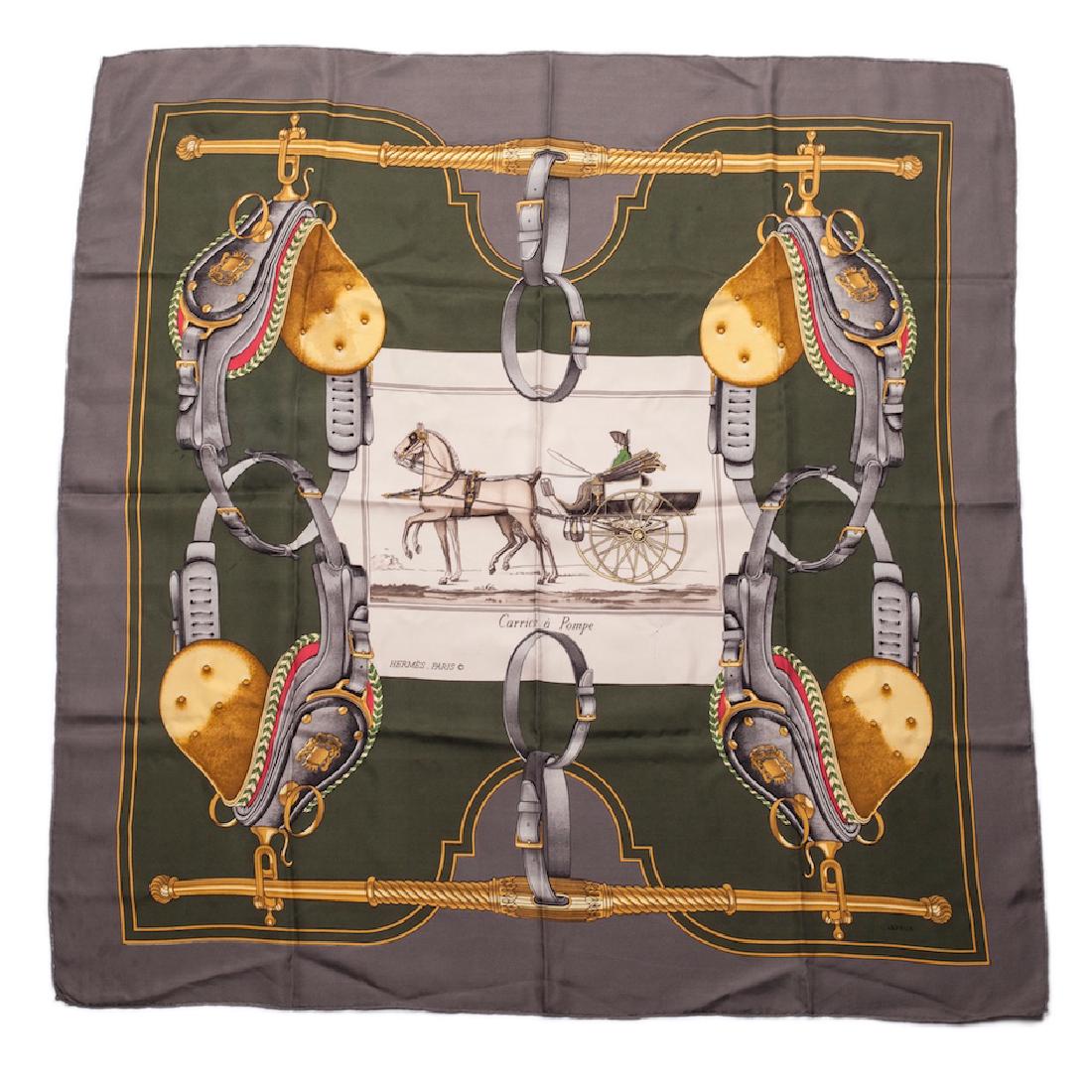 Hermes "?arrick à bpompe" silk scarf.1973 — image 1