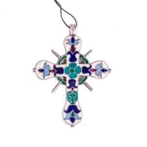 Russian 18th century enameled silver wearable cross — image 2