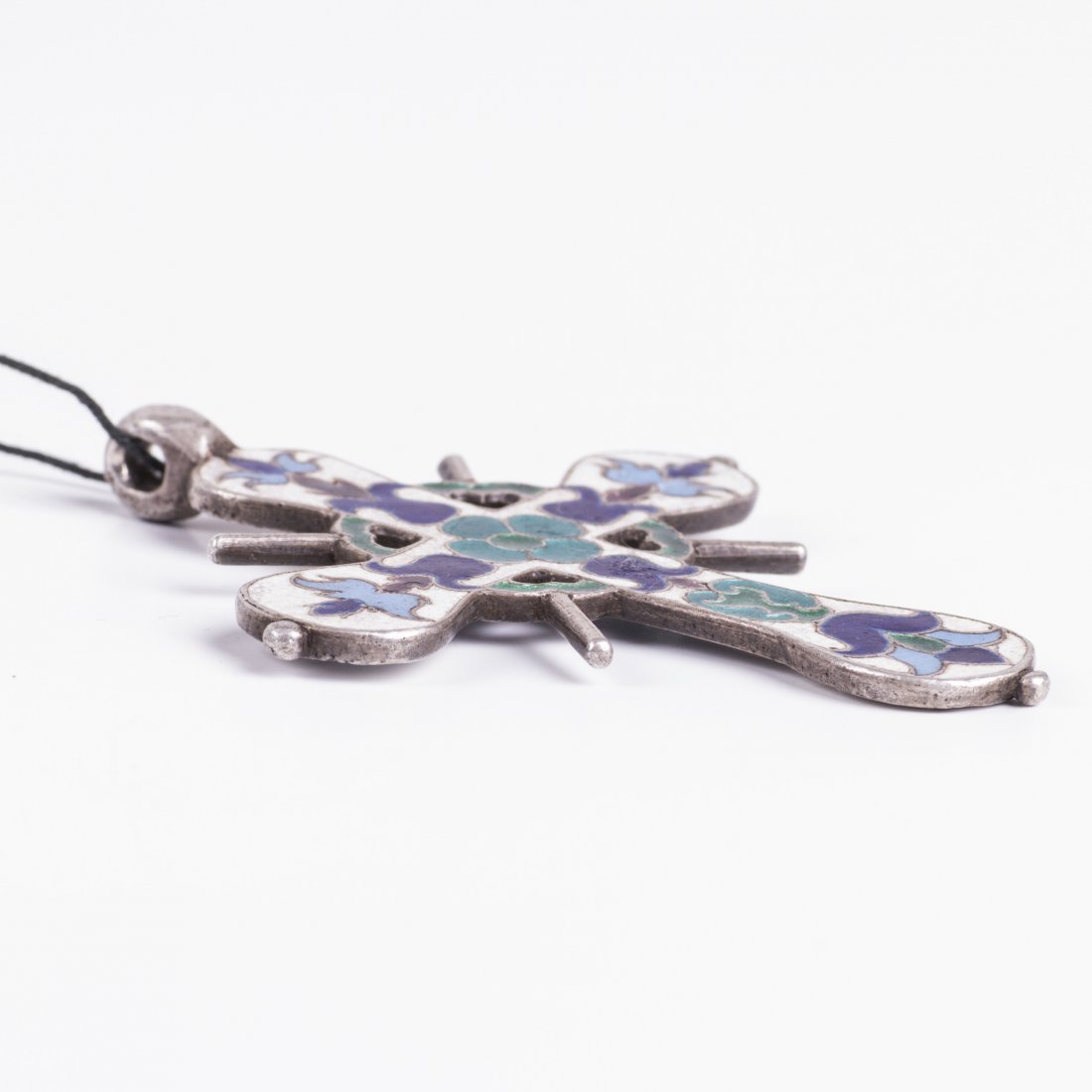 Russian 18th century enameled silver wearable cross — image 3