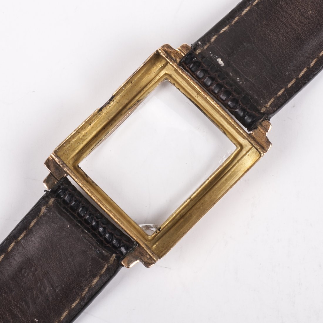 18K gold men's wristwatch on a leather strap — image 6