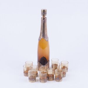 French bottle with 12 shot glasses in box with silver. — image 3