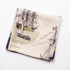 Rare Hermes "Vaisseaux et frégates" silk scarf. 1964 — image 2