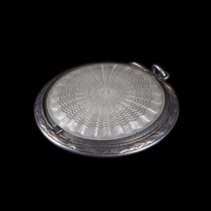Russian engraved silver and guilloche enamel powder box — image 1