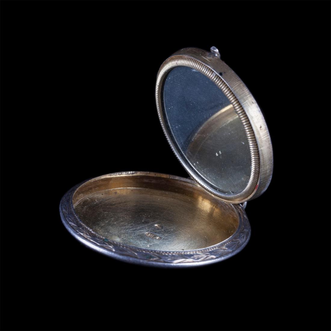 Russian engraved silver and guilloche enamel powder box — image 3