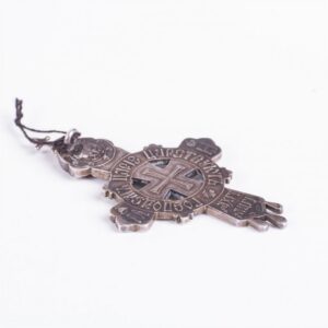 Russian silver and cloisonne enamel wearable cross — image 4