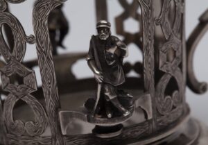 Russian style glass-holder with a peasant theme. 1869y. — image 2