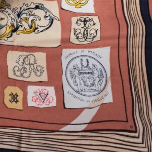 Hermes "Chiffres et monogrammes" silk scarf. 1962 — image 3