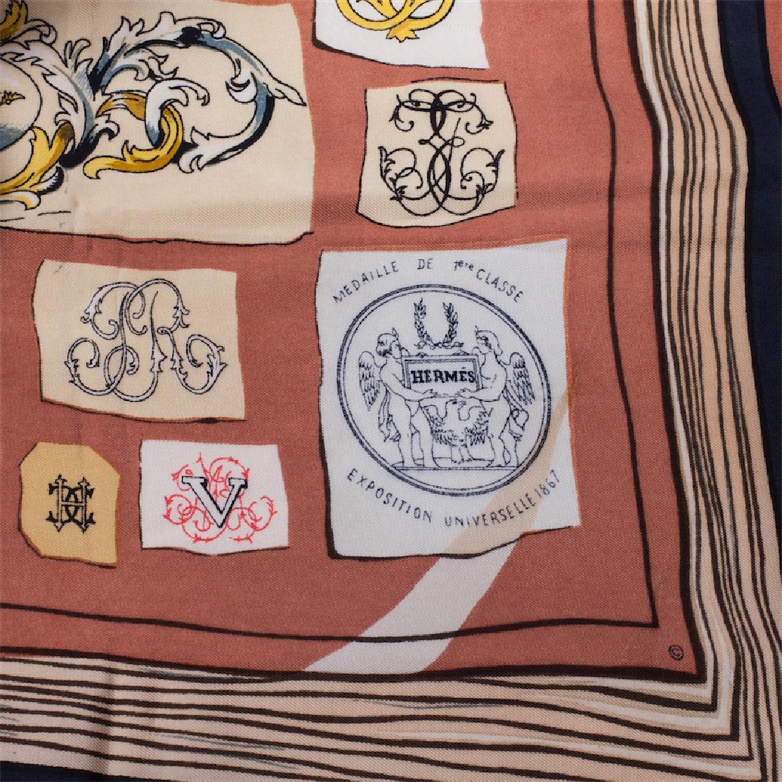 Hermes "Chiffres et monogrammes" silk scarf. 1962 — image 3