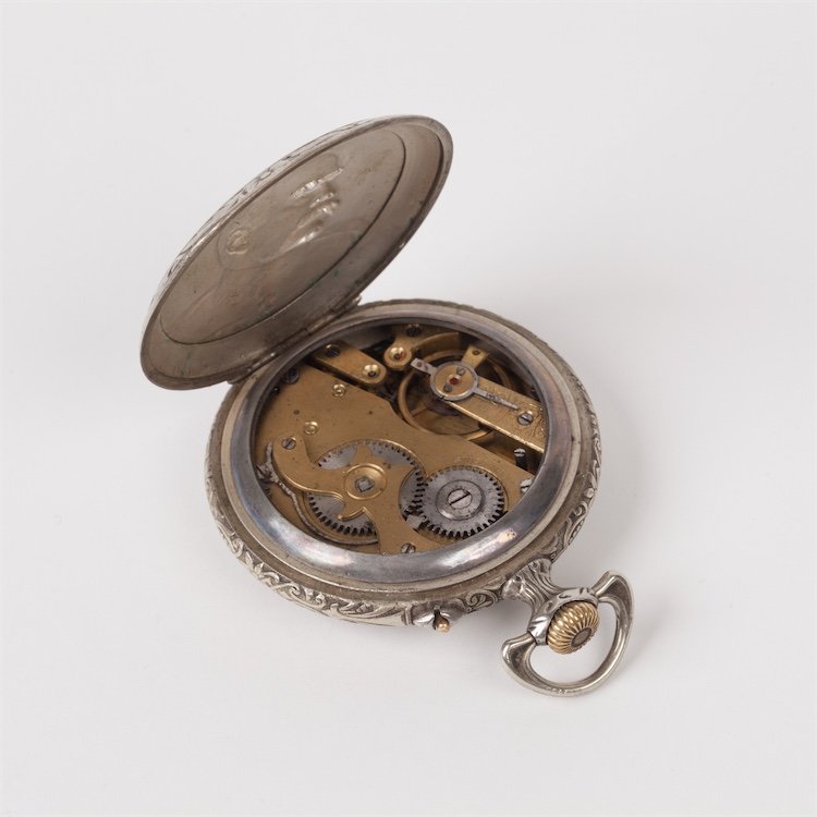 Nickle plated pocket watch "Roskopf swiss". — image 3