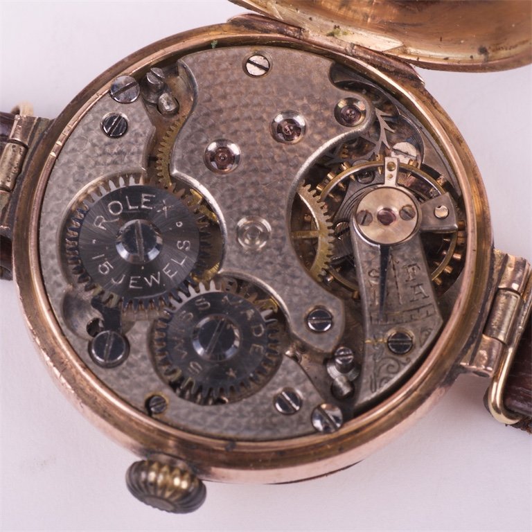 "Rolex" 18K gold mechanical men's wristwatch — image 6