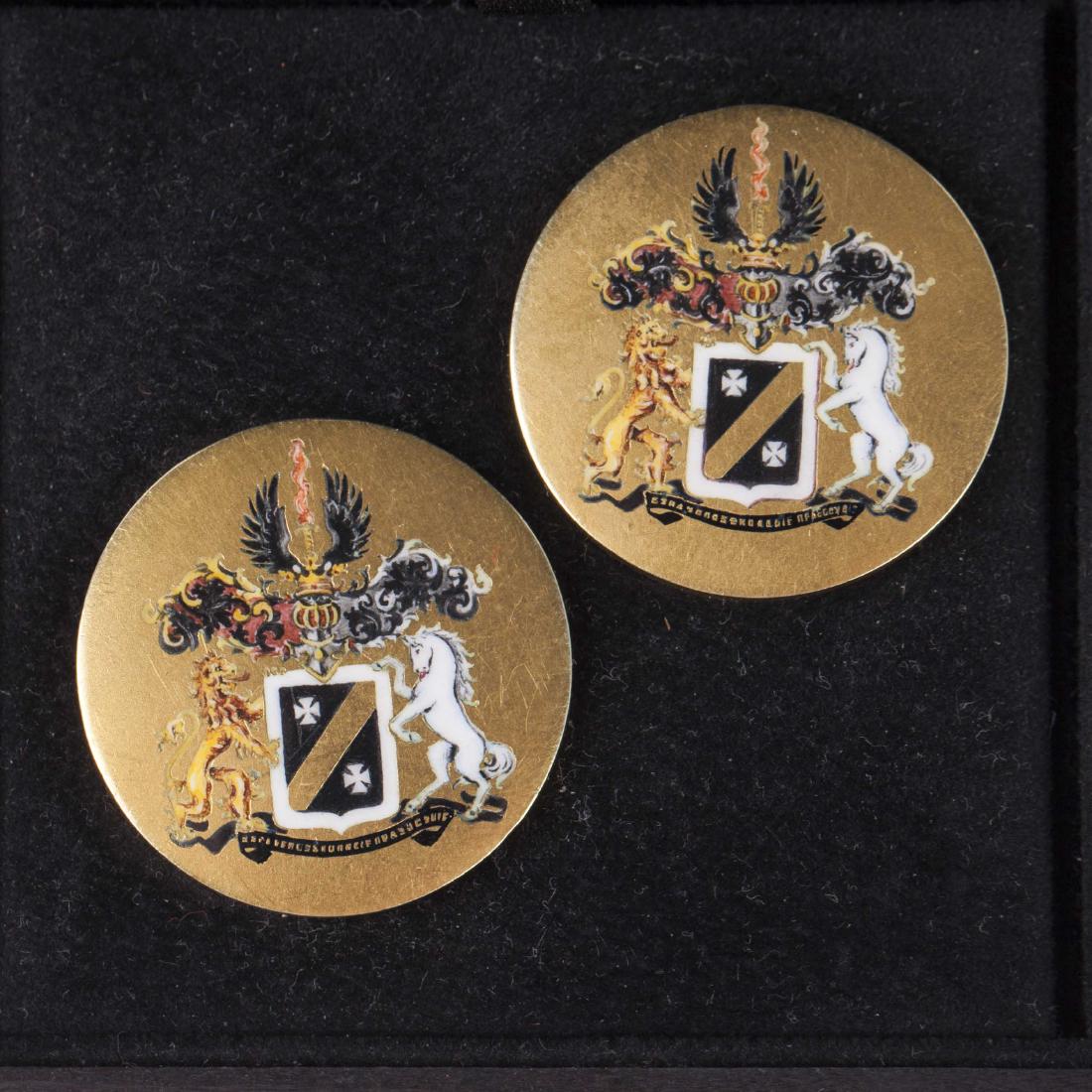 Russian gold and enamel cufflinks of nobel Redrikov — image 2