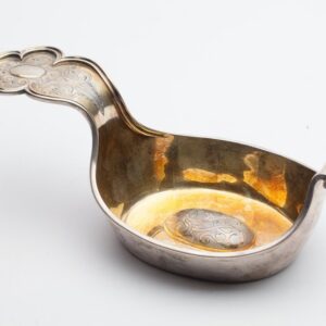Russian silver kovsh. “Sazikov” workshop. — image 1