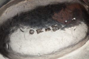 Russian silver kovsh. “Sazikov” workshop. — image 5