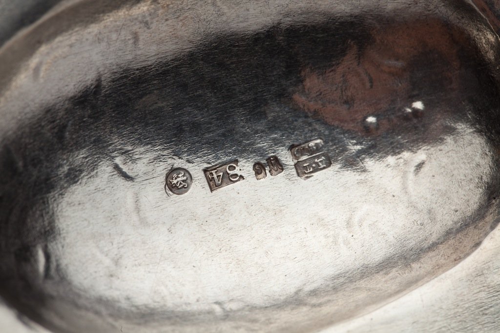 Russian silver kovsh. “Sazikov” workshop. — image 5