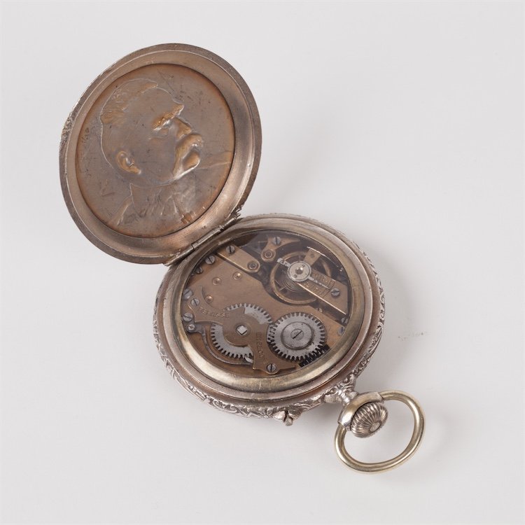 Nickle plated pocket watch "Roskopf swiss". — image 3