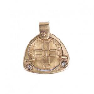 Russian diamond pendant with gold Paul I 10 roubles — image 2
