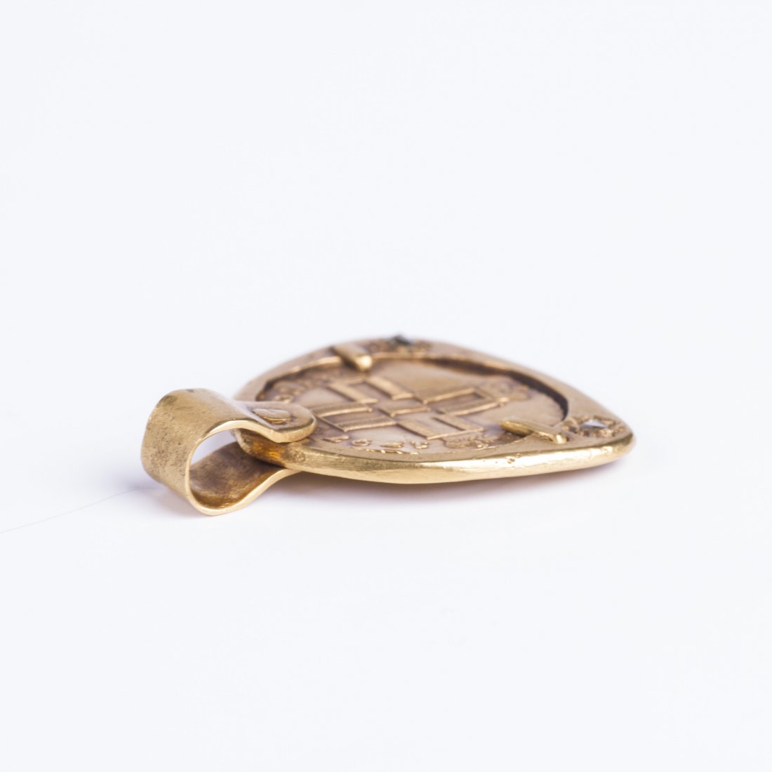 Russian diamond pendant with gold Paul I 10 roubles — image 3