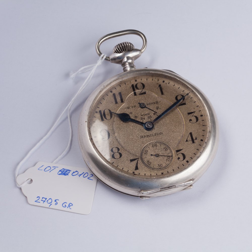 Hamilton Silver pocket watch. — image 4