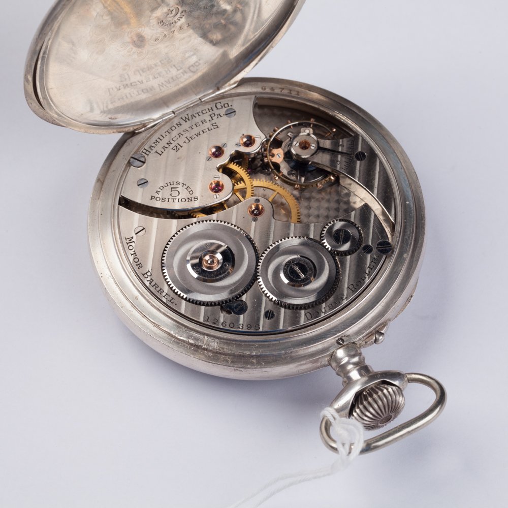 Hamilton Silver pocket watch. — image 7