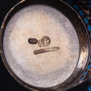 Pair of Russian silver and enamel beakers — image 4