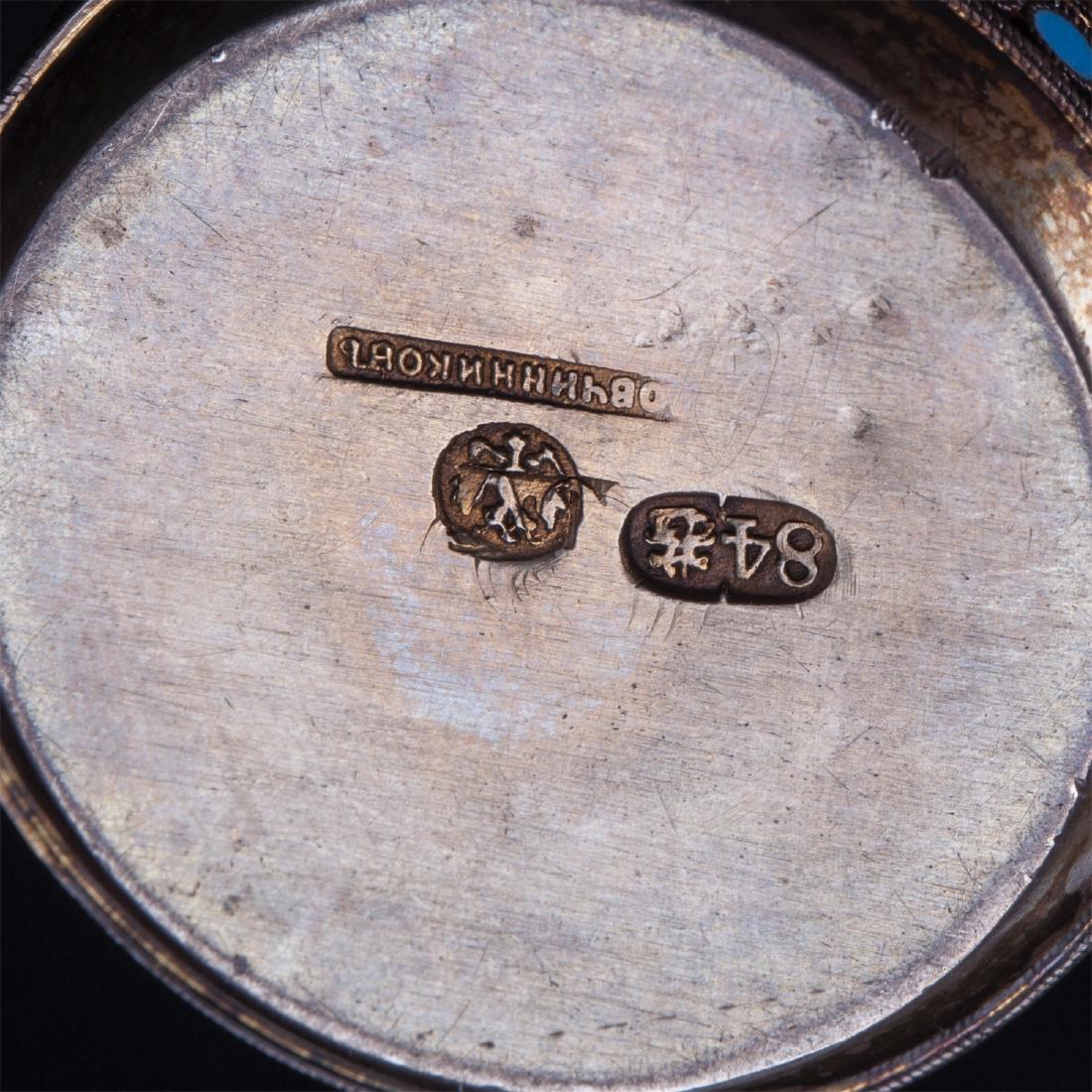 Pair of Russian silver and enamel beakers — image 5