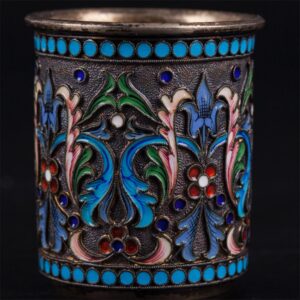 Pair of Russian silver and enamel beakers — image 6