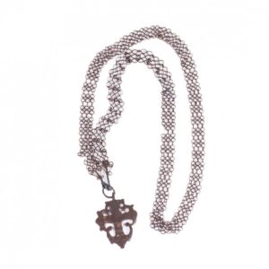 Russian bronze wearable cross on chain — image 1