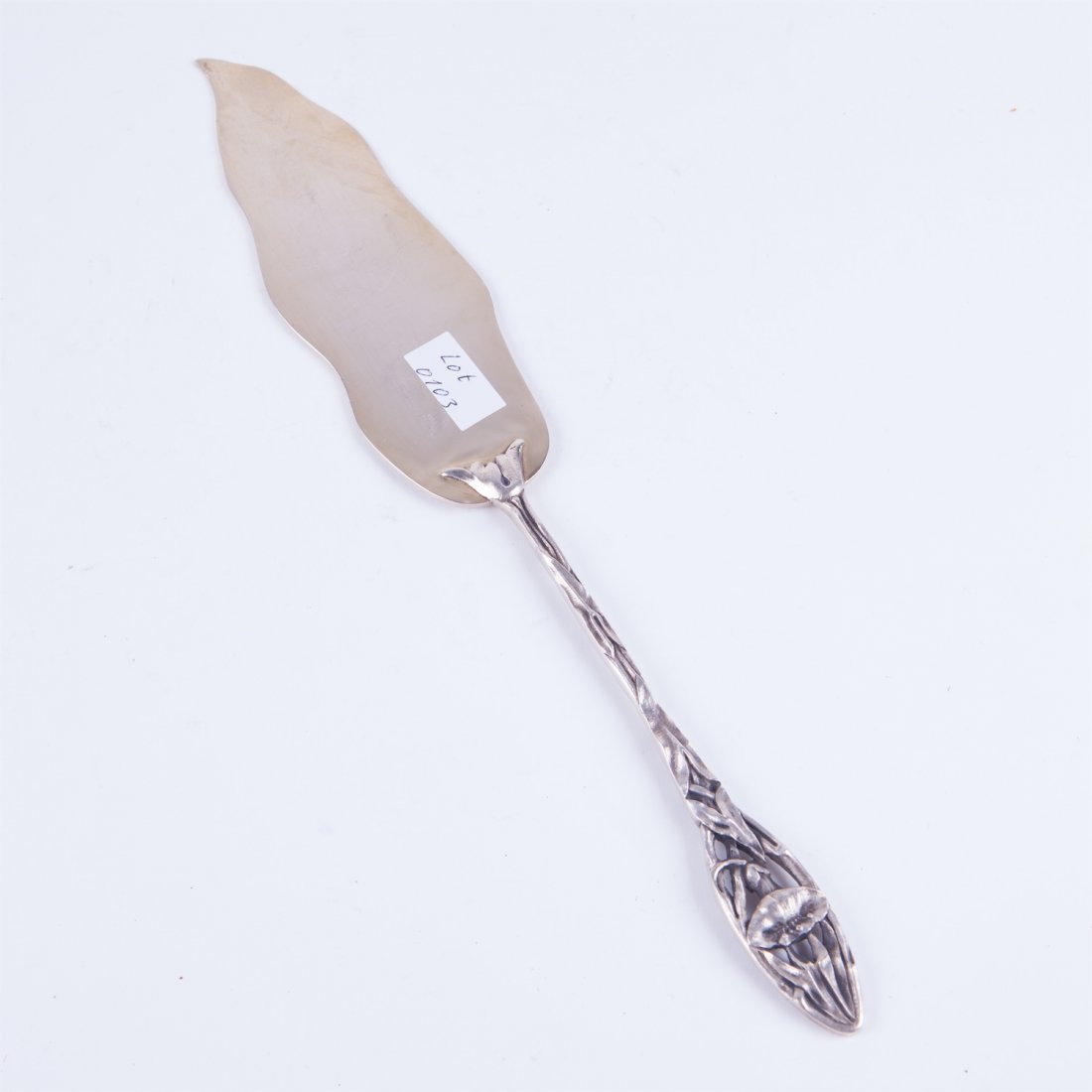 French solid silver cake spoon. — image 2