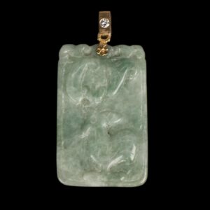 Jade pendant with gold and diamond 0.1 Ct. — image 1