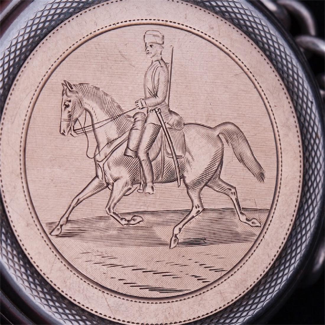 Russian silver-gilt, cavalry pocket watch "Pavel Bure" — image 2
