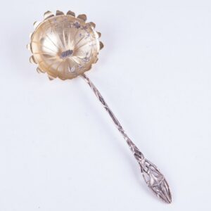 French solid silver serving spoon. — image 1