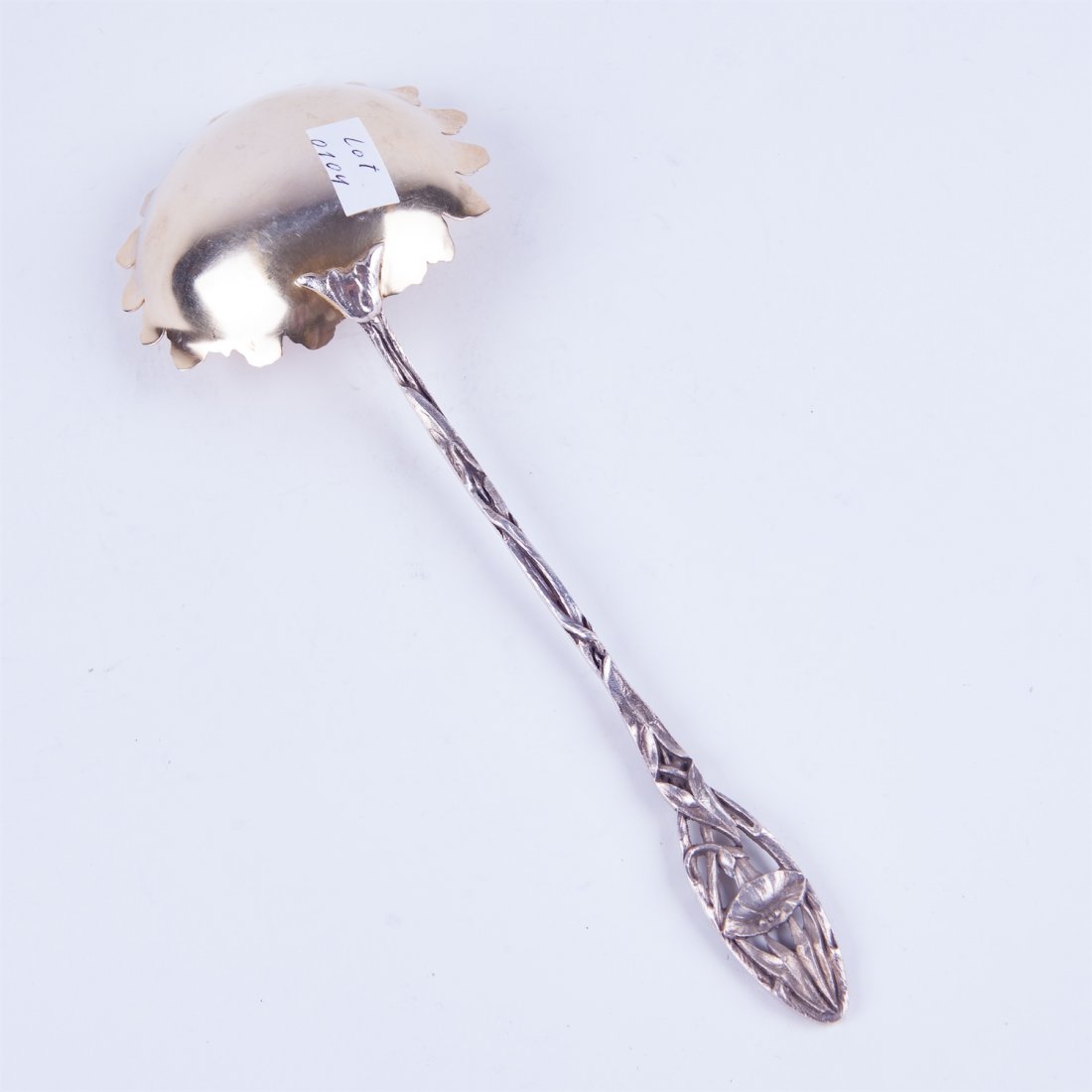 French solid silver serving spoon. — image 2