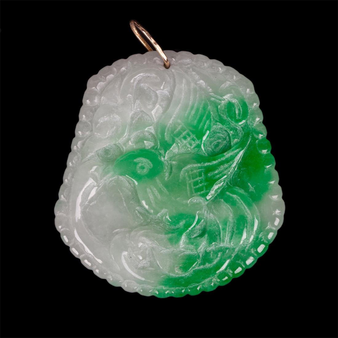 Jade pendant with 18K gold — image 2