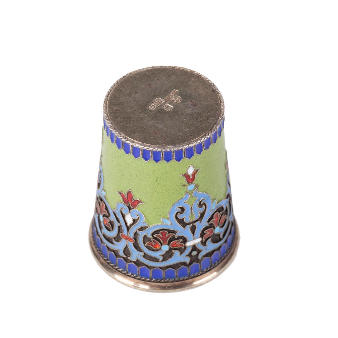 Russian silver and cloisonne enamel beaker — image 4