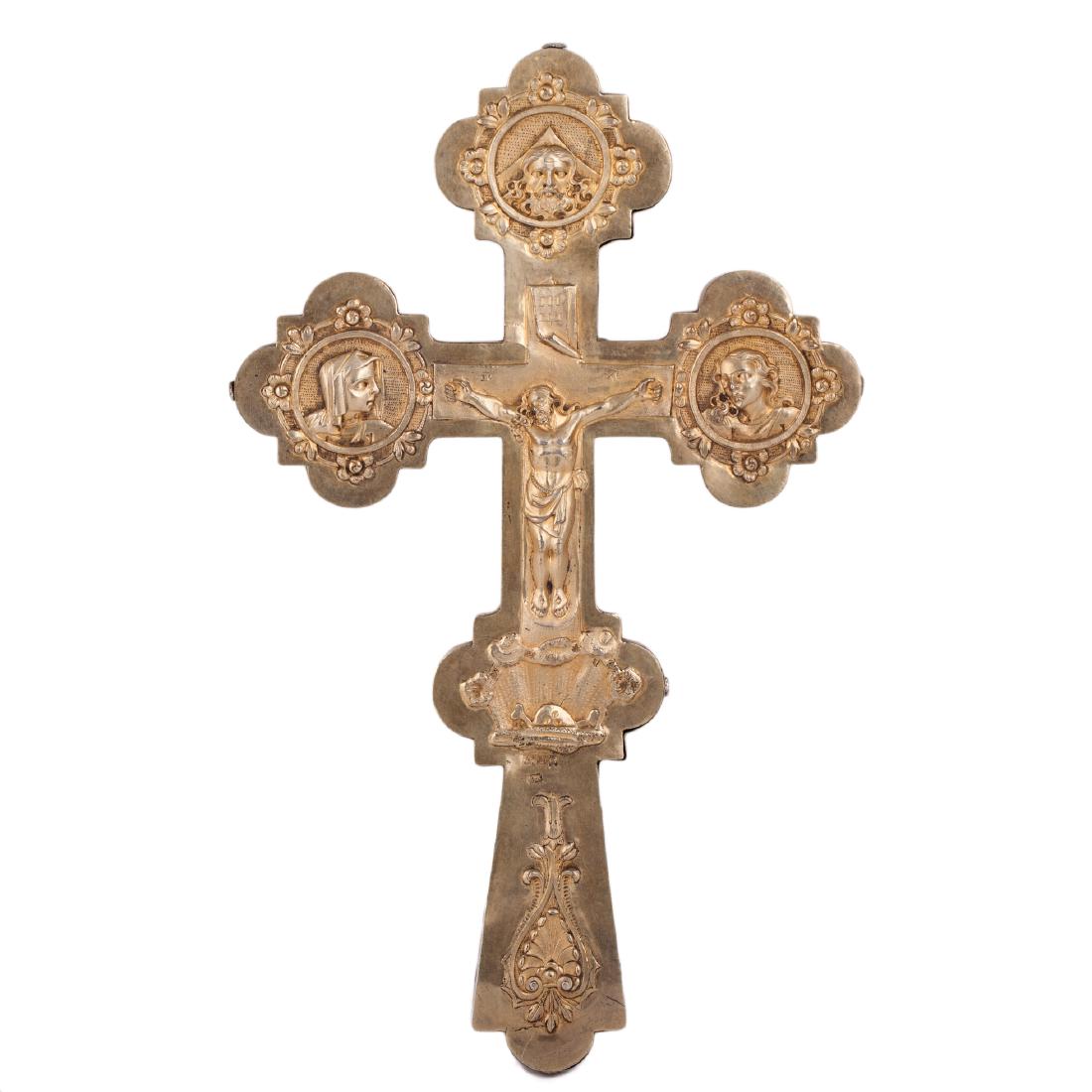 Altar cross depicting the Crucifixion and Deesis — image 1