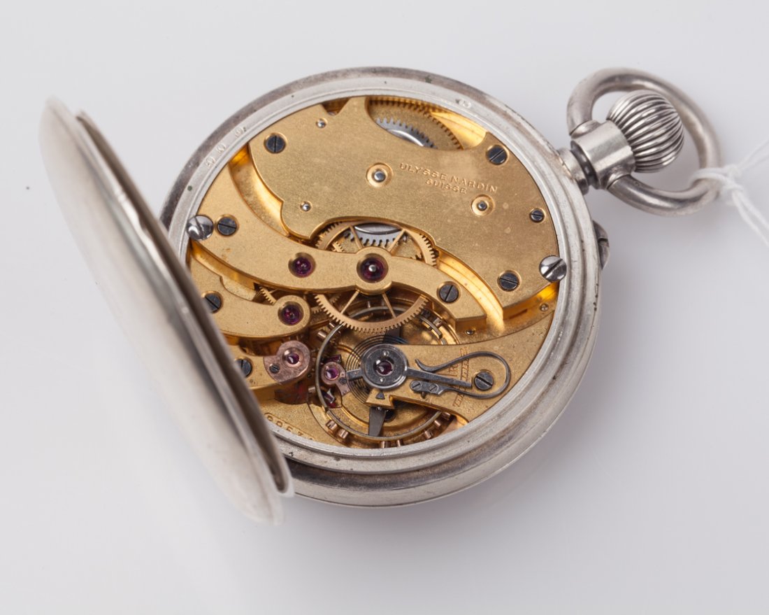 Ulysse Nardin silver marine chronometer pocket watch. — image 6