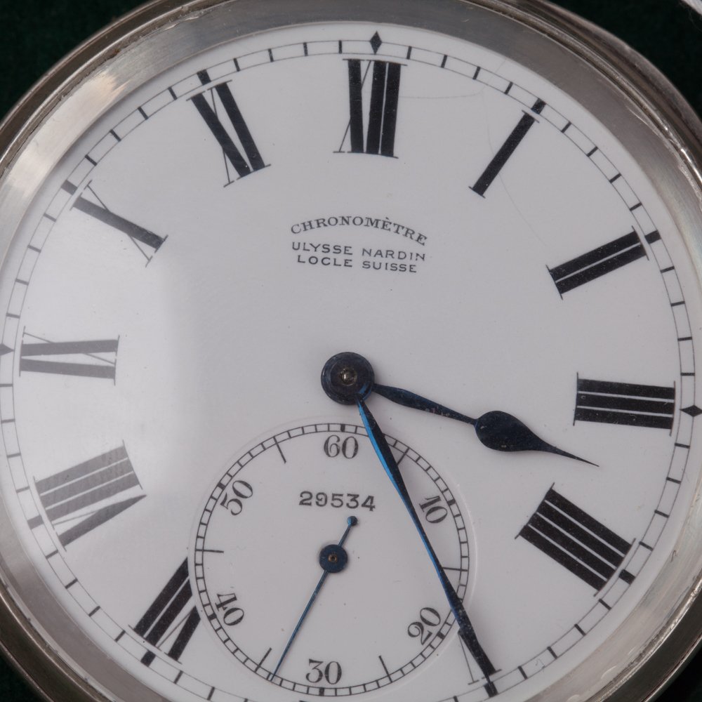 Ulysse Nardin silver marine chronometer pocket watch. — image 8