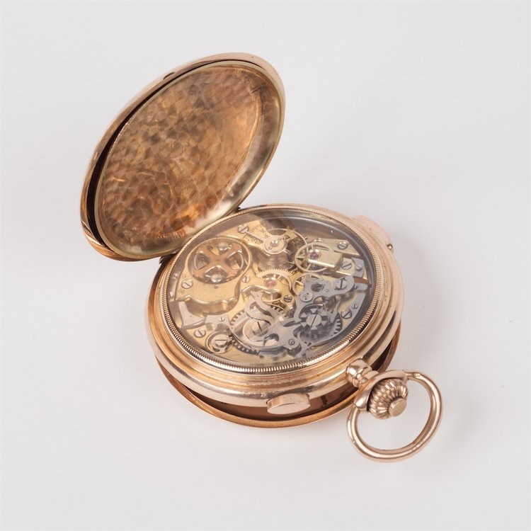 Gold Chronograph Quarter Repeater Pocket Watch — image 5
