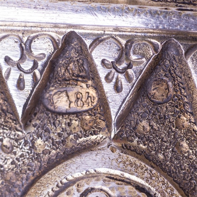 Massive Russian bysantine style silver-gilt lampada — image 4