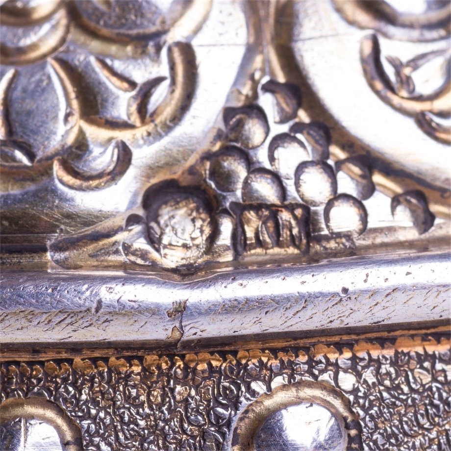Massive Russian bysantine style silver-gilt lampada — image 5