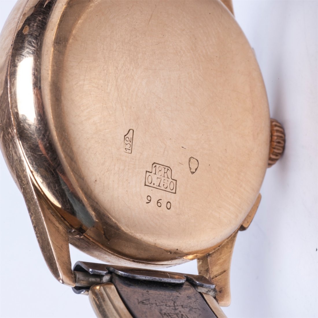 "Suisse" 18K gold men's chronograph wristwatch — image 3