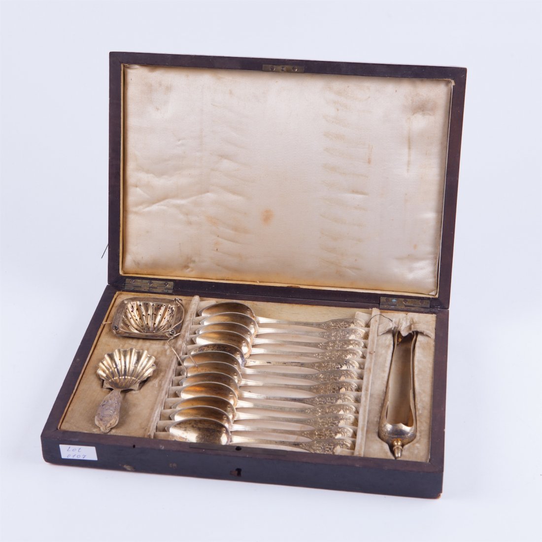 French solid silver tea spoons set. — image 1