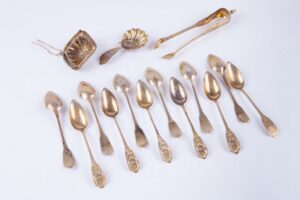 French solid silver tea spoons set. — image 3