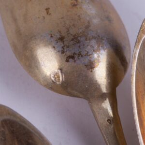 French solid silver tea spoons set. — image 6