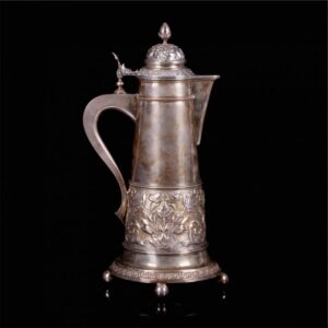 Russian silver wine jar with floral decoration. — image 1