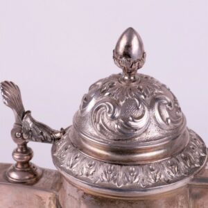 Russian silver wine jar with floral decoration. — image 5