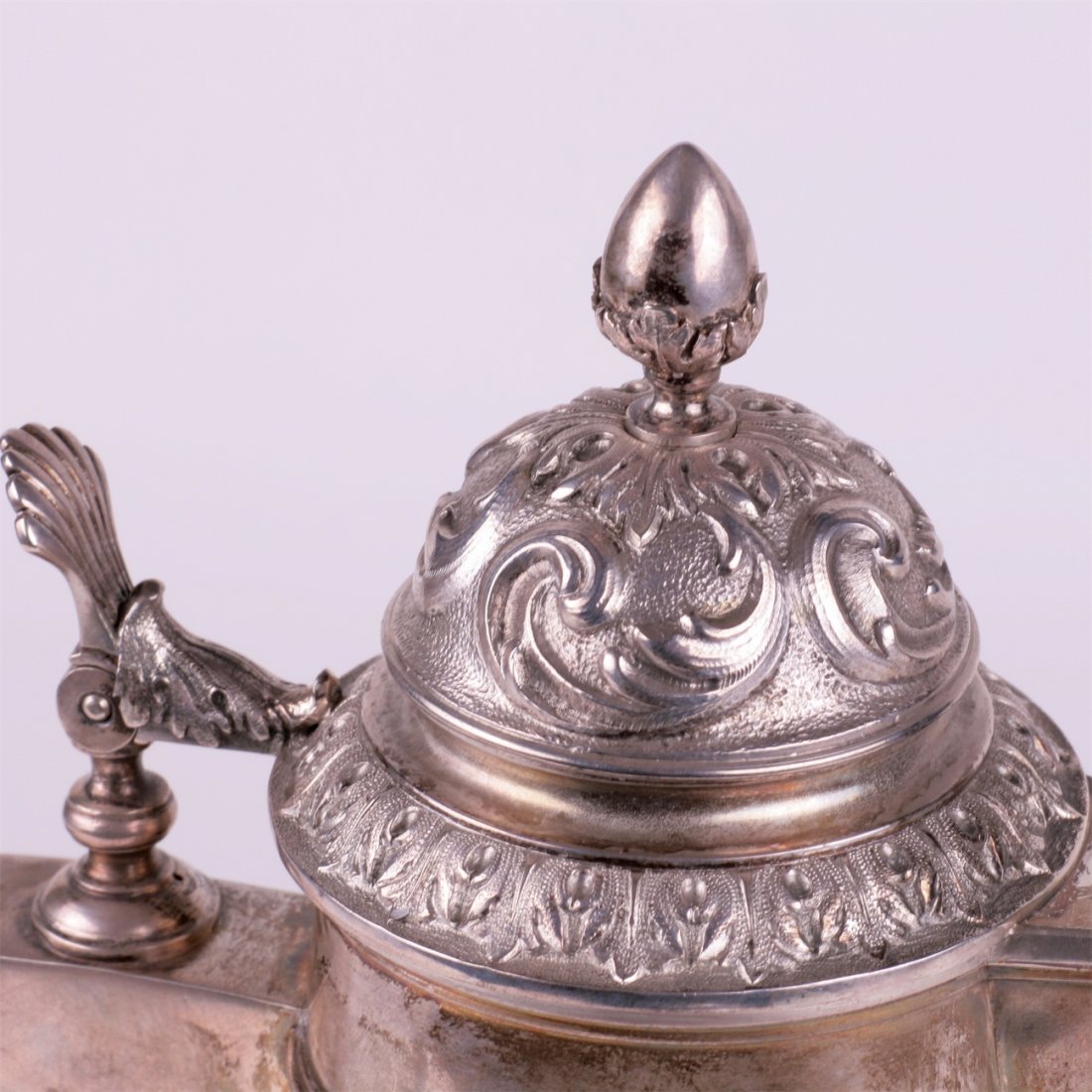Russian silver wine jar with floral decoration. — image 5