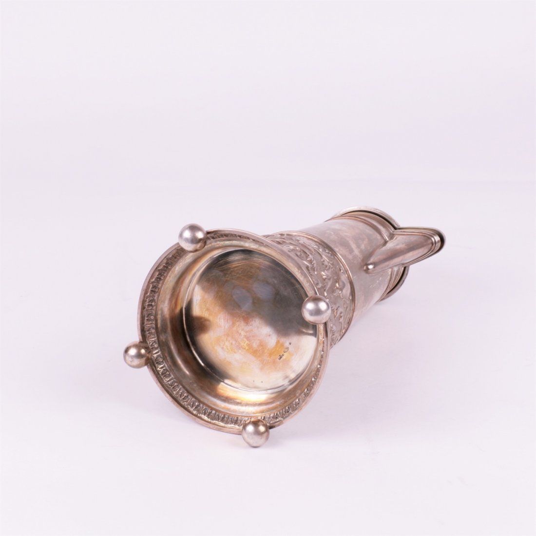 Russian silver wine jar with floral decoration. — image 6
