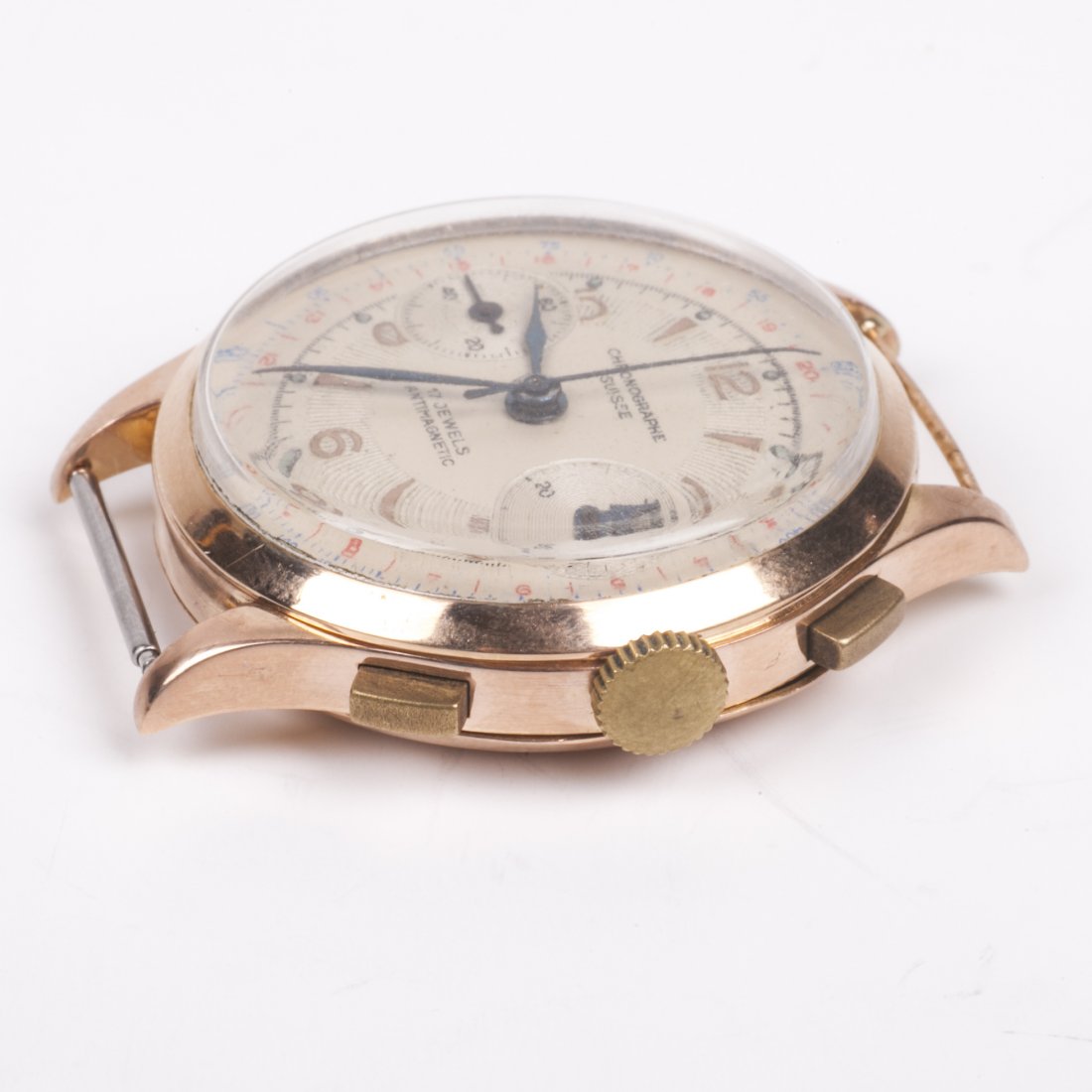 "Suisse" 18K gold men's chronograph wristwatch — image 3